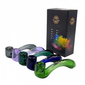 On Point Glass - Color Tube Bent Sherlock Hand Pipe [GP-18] 